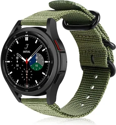 Produktbild von Strap-it Samsung Galaxy Watch 4 Classic 46mm Nylon-Schnallenarmband (Grün)