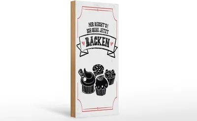 Produktbild von Holzschild  Mir reicht`s ich geh backen weiß, 27 x 10 cm, Holzschilder Spruch Küche