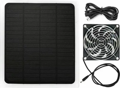 Obrázek produktu pro 20W, 12V, monokrystalický křemíkový solární panel – miniaturní ventilátor, 4,7 palce, solární ventilátor pro odvod vzduchu