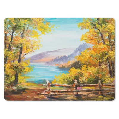Produktbild von MuchoWow® Mauspad Mousepad Malerei - Ölgemälde - Pflanzen - Natur 40x30 cm - Mousepads - Maus Mat - Pad - Mausunterlage - Anti Rutsch