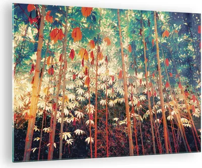Produktbild von Bilder auf glas - Einteilig - Pflanzen tropisch orange - 70x50cm - Glasbilder - Wandbilder - Bilder - zum Aufhängen bereit - Wanddekoration aus Glas - Glas Bilder - Wandbild auf Glas - GAA70x50-4393
