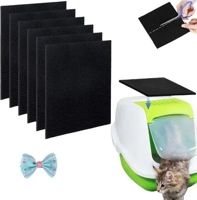 Produktbild von Kattenfilter mit Aktivkohle, hoher Absorptionsfähigkeit, für Katzenkompost, Set von 6 Stücken