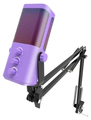 Image de INF Microphone USB condensateur ABS 66cm bras 360 pour streaming 4 pièces Violet
