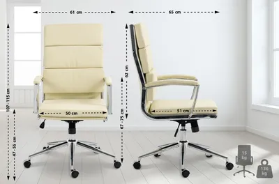 Produktbild von Bürostuhl HLO-CP168 Kunstleder creme