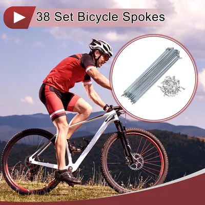 Produktbild von 38 Set 12G Fahrradspeichen 200mm Fahrradfelgenspeichen Kohlenstoffstahl verzinkt Silberton