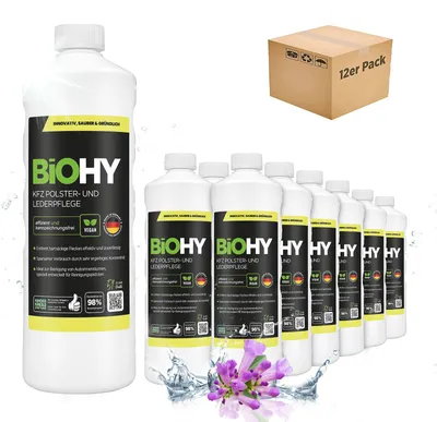 Produktbild von BiOHY Polsterreiniger Auto 12x1L Autositz Lederpflege Textil Innenraum Konzentrat