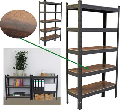 Produktbild von 2x Wohnzimmerregal 150x75x30 cm dunkel Traglast je 650 kg Steckregal Schwerlastregal Lagerregal