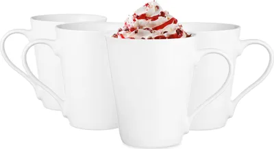 Produktbild von GLASMARK® Becher 4-Set 250ml Große (max. 340ml) 4 Stück Tassen Kaffeebecher weiß Latte Macchiato Teebecher