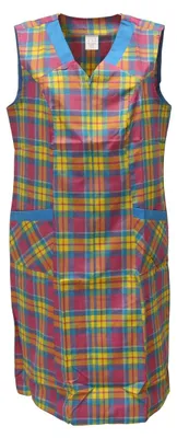 Produktbild von Reißverschlusskittel Damen kariert mit 2 Taschen aus Mischgewebe, Größe:50, Design:Design 1