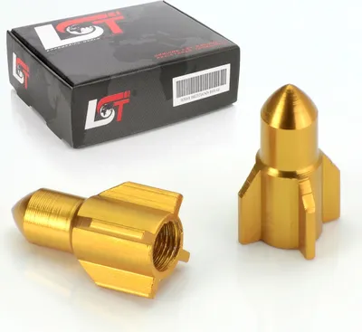 Produktbild von 2X Ventilkappe Reifenventil Rakete Gold Für Pkw Lkw Motorrad Fahrrad Quad Kfz
