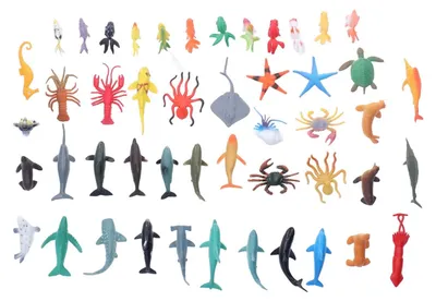 Produktbild von 50 realistische Figuren von Meerestieren für Kinder
