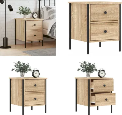 Produktbild von vidaXL Nachttisch Sonoma Eiche 40x42x50 cm Holzwerkstoff - Nachttisch - Nachttische - Nachtschrank - Schlafzimmermöbel