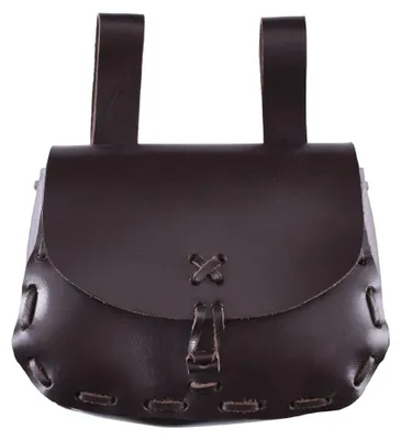 Image de Sac médiéval en cuir, brun foncé