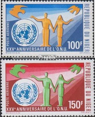 Produktbild von Briefmarken Niger 1970 Mi 257-258 (kompl.Ausg.) postfrisch 25 Jahre UNO
