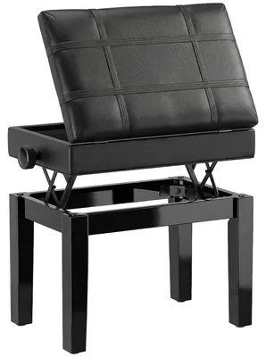 Produktbild von KlavierbankmitverstecktenStauraum,Sitzhocker,höhenverstellbar,Kunstleder,Schwarz