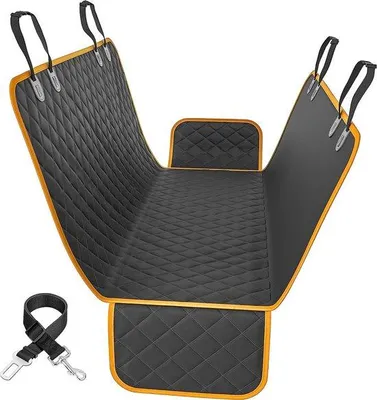 Productafbeelding van Famanu autostoelhoes voor honden – geschikt voor achterbank en kofferbak – 137 x 147 cm – beschermhoes – hondenbed – inclusief hondenriem en opbergtas