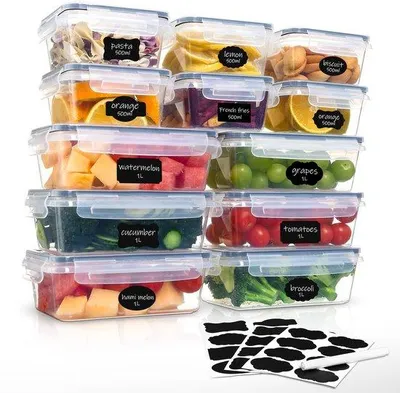 Immagine prodotto di Set di contenitori per alimenti trasparenti e impilabili in vetro