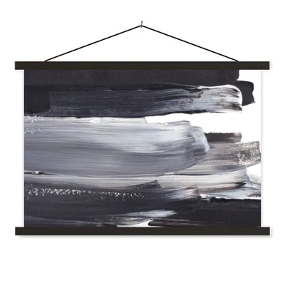 Produktbild von MuchoWow® Textilposter Farbe - Schwarz - Design 150x100 cm mit schwarzem Rahmen - Schlafzimmer