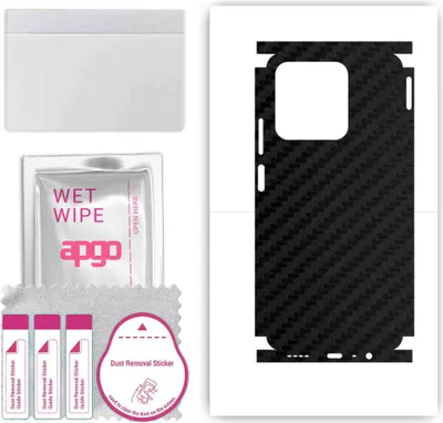 Produktbild von apgo Rückseite + Seiten Schutzfolie, Skin, kompatibel mit Realme C53, Hinten Displayschutzfolie aus Vinylfolie, kratzfest, einfache Montage - Schwarzer Kohlenstoff
