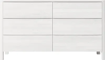 Produktbild von Visby Modena Moderne Kommode mit 6 Schubladen / Minimalistische Kommode aus Holz / Weiß/ 150,5x91,5 CM