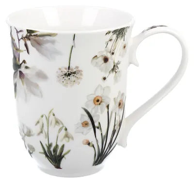 Immagine prodotto di Tazza DUO Spring in bloom da 460 ml WHITE FLOWERS in confezione decorativa, porcellana New Bone China