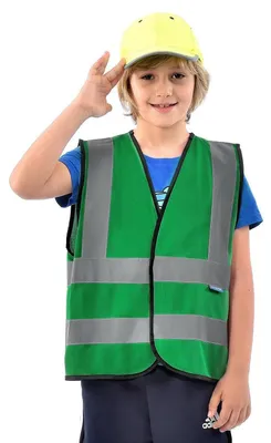 Immagine prodotto di Gilet di sicurezza per bambini, gilet ad alta visibilità riflettente, taglia 10-14 anni, colore verde