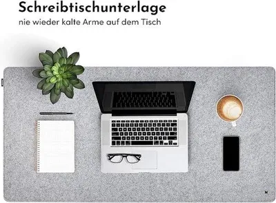 Produktbild von Famanu Schreibtischunterlage - rutschfeste Kunstleder Schreibtischunterlage, 90 cm x 30 cm