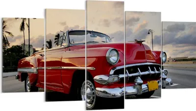 Produktbild von Bild auf Leinwand - Leinwandbild - Auto Kuba Himmel - 160x85cm - Wand Bild - Wanddeko - Wandbilder - Leinwanddruck - Bilder - Kunstdruck - Wanddekoration - Leinwand bilder - Wandkunst - EA160x85-0186