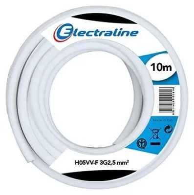 Image de Câble domestique H05VV-F blanc 2,5mm² 10m - ELECTRALINE - 20607085J