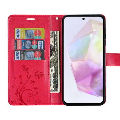 Produktbild von Hülle für Samsung Galaxy A35 Handyhülle Handy Tasche Klapphülle Wallet Case Etui Rot