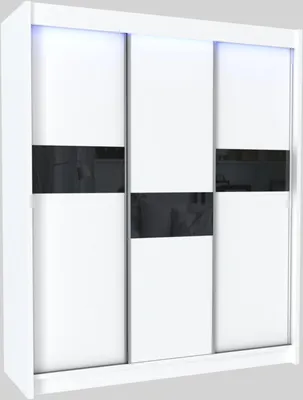 Obrázek produktu pro Moderní Šatní Skříň Bílá s Posuvnými Dveřmi 120 150 180 200 cm - Bílá Matná Šatní Skříň do Ložnice s Posuvnými Dveřmi - Šatní Tyč - 180 cm - Bílá