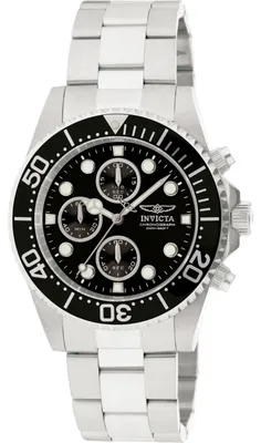 Obrázok produktu pre Invicta Pro Diver 1768 Pánske Hodinky - Quartz Hnací Mechanizmus - Nerezová Oceľ s Čiernym Ciferníkom - 43 mm