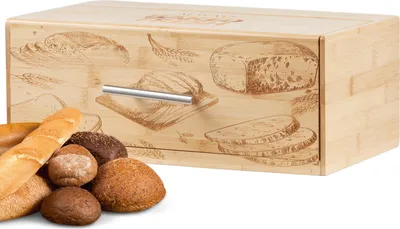 Produktbild von Ecosa Brotbox aus nachhaltigem Bambus Brotkasten Brotaufbewahrung Brotkiste Aufbewahrungsbox Brotkorb