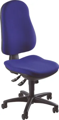 Produktbild von Bürodrehstuhl Support SY ohne Armlehnen - royalblau Sicherheitsdoppelrollen für.
