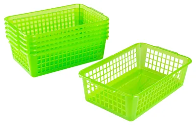 Produktbild von 6-teiliges Set Aufbewahrungskorb 20 x 10 x 5,5 cm, 0,7 l, Grün, Kunststoff (BPA-frei)