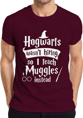 Immagine prodotto di Hogwarts non assumeva, quindi insegno ai babbani. Harry Potter Halloween Herren T-Shirt, Borgogna, XL