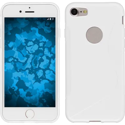 Produktbild von PhoneNatic Case kompatibel mit Apple iPhone 8 - weiß Silikon Hülle S-Style + 2 Schutzfolien