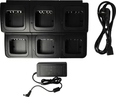 Produktbild von vhbw 6-fach Ladegerät kompatibel mit Motorola XPR7550e, XPR7580e, XPR7580 Funkgerät-Akkus - Ladestation + Netzteil, 12 V, 5 A