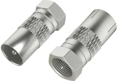 Produktbild von Hama 00205315, F-Typ, F-Typ, Männlich, Männlich, Metallisch, 1 Stück(e)
