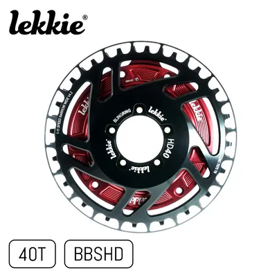 Obrázok produktu pre windmeile | Lekkie Bling Ring Set, 40T, Black-Red, pre Bafang BBS03 BBSHD, reťazový krúžok, kryt motora, dištančný krúžok, e-bike, pedelec