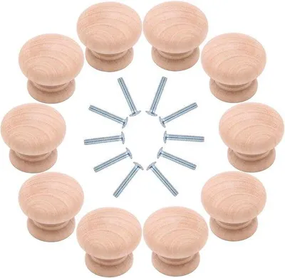 Image de Fermetures de tiroirs en bois pour bureaux et portes d'entrée - 10 pièces - 35 mm - naturel