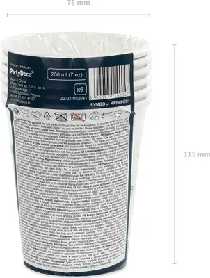 Produktbild von Pappbecher Kosmos 200ml silber 6er Set