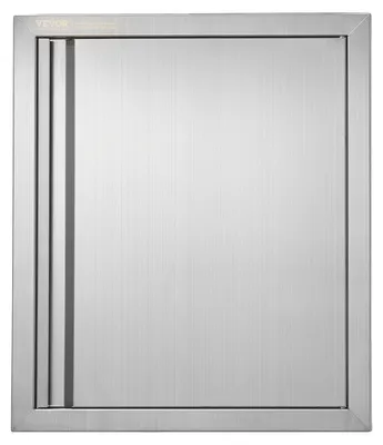 Productafbeelding van VEVOR grilldeur, 457 x 533 mm, losse buitendeur voor keuken, roestvrijstalen deur met vlakke montage, verticale wanddeur met verzonken handgreep, geschikt voor grill-eiland, grillstation, buitenkast
