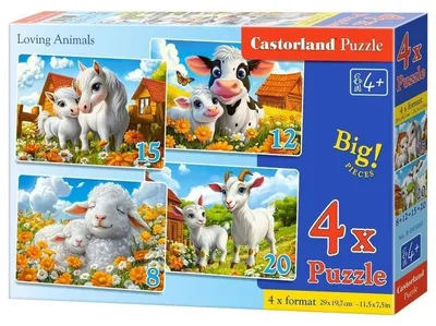 Obrázek produktu pro Puzzle 4w1 Loving Animals B-041060