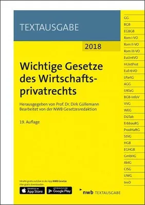 Produktbild von Wichtige Gesetze des Wirtschaftsprivatrechts