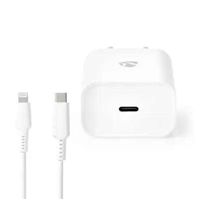 Obrázek produktu pro NEDIS síťová nabíječka typu C USB-C QuickCh. 20 W Lightning 8Pin: 1 m ws WCPDL20W112WT
