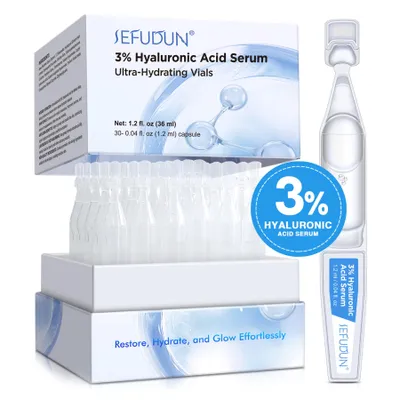 Produktbild von Hyaluronic Acid Hyaluron Serum 3% Anti-Aging Anti-Falten Gesichtsserum, 30 Ampullen