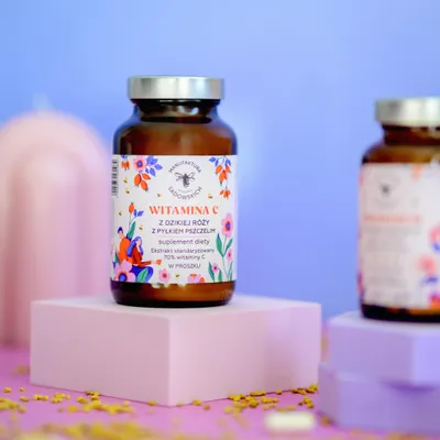 Produktbild von Vitamin C aus Wildrose mit Bienenpollen
