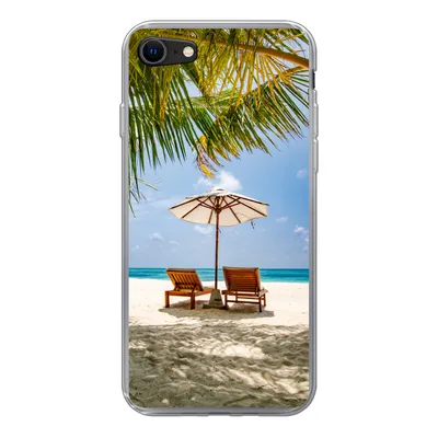 Produktbild von MuchoWow® Handyhülle Schutzhülle Hülle für iPhone 8 Strand - Strandkorb - Sonnenschirm Silikon Softcase Handy Hülle - Schutzhaube
