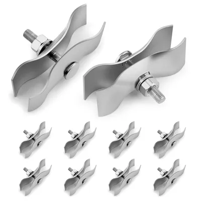 Produktbild von 10 Stück Bauzaun Verbindungsschelle 42 x 42mm, Mobilzaun Verbinder Schelle Baustellenzaun aus Metall